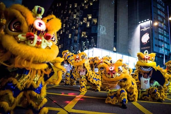 Múa lân mừng năm mới ở HongKong