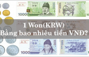 1 Won bằng bao nhiêu tiền Việt